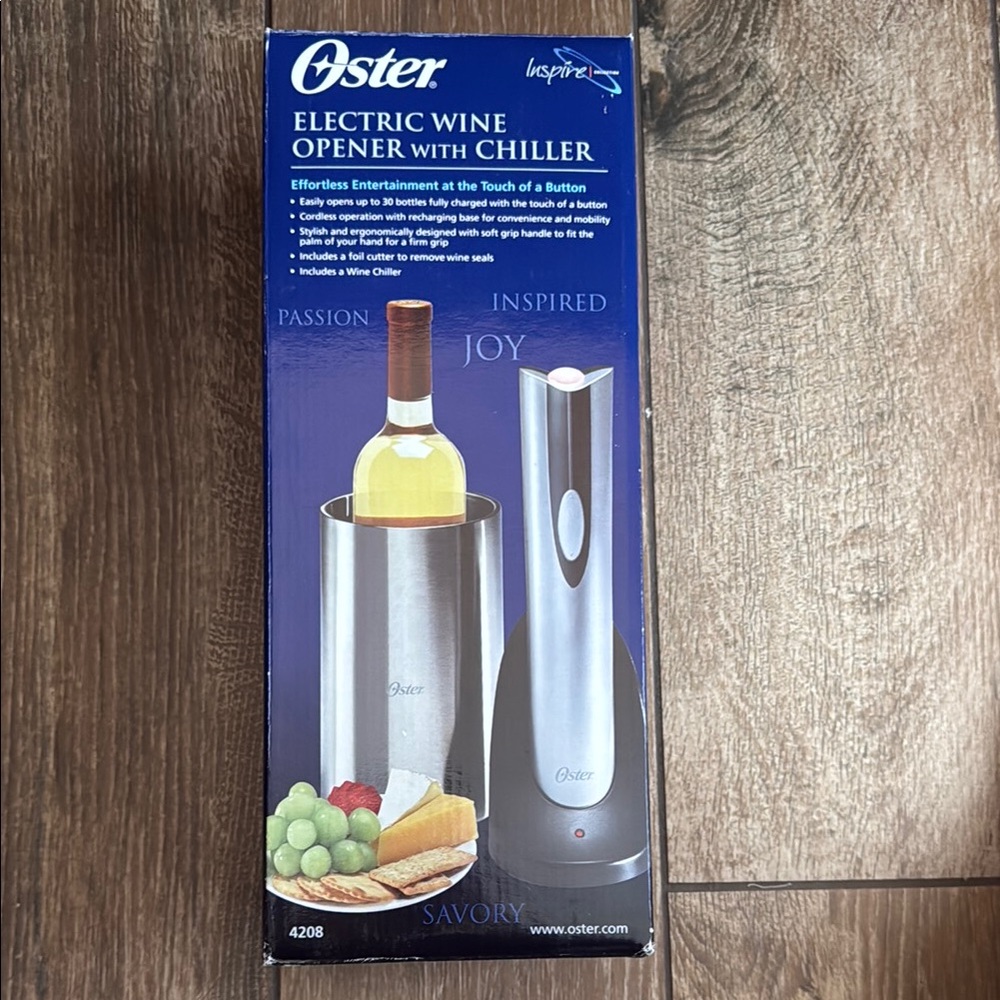 Oster Rechargeable and Cordless Wine Opener with Chiller